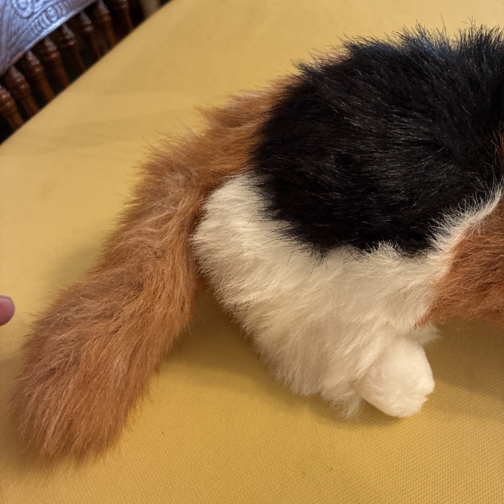 Plush Calico Cat 17" From Gingham Dog And Calico Cat 1990 Target Christmas Bow - Picture 2 of 9